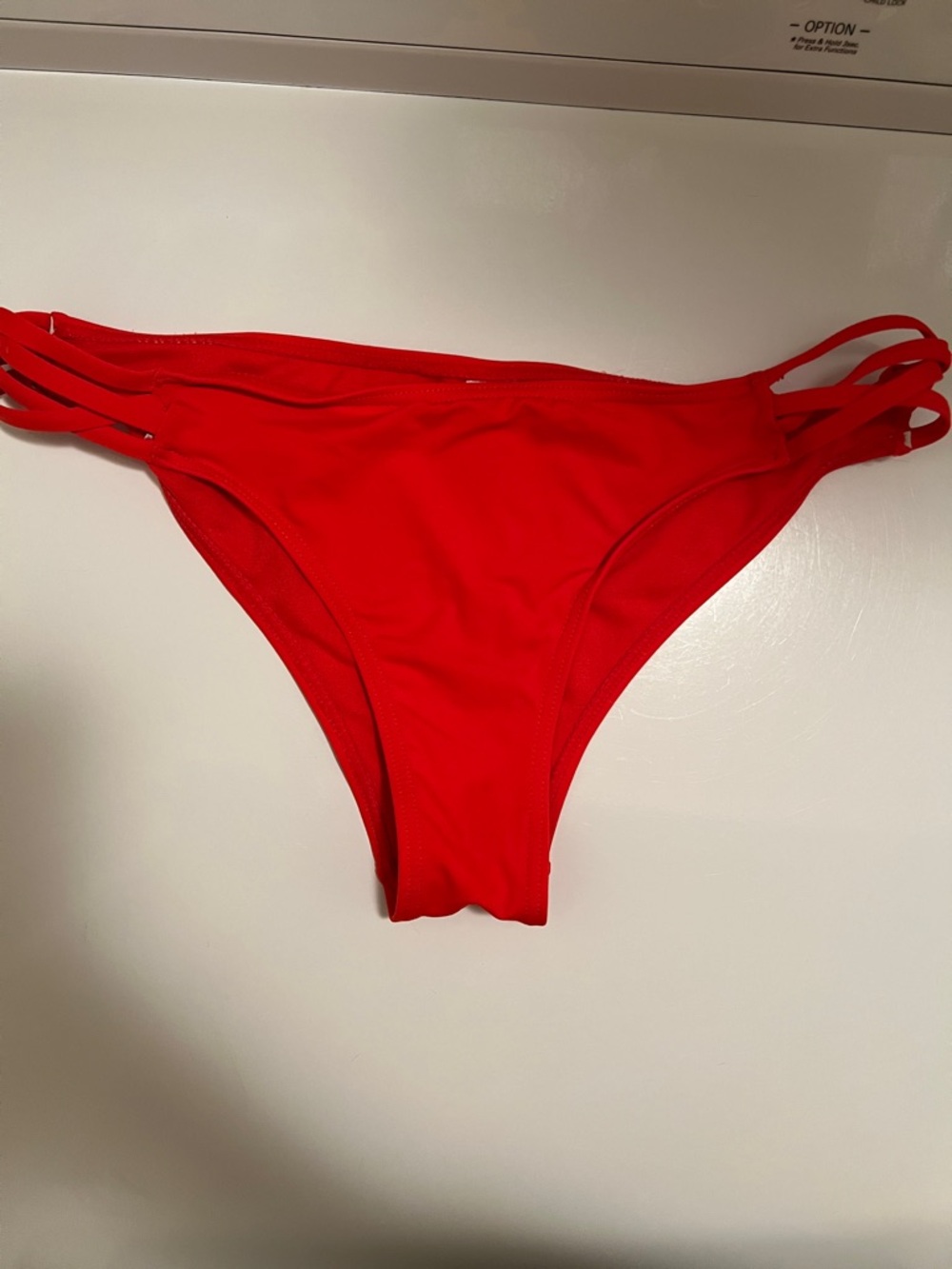 Red Strappy Bikini Bottom - Women Swim